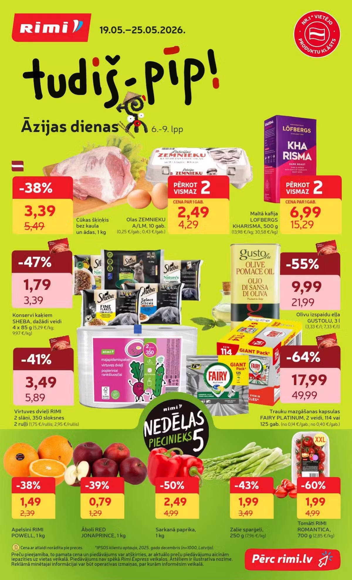 Leidinio perziura: Rimi Latvia akcijų leidinys Nr. 1 (Galioja nuo 2026-05-19 iki 2026-05-25)