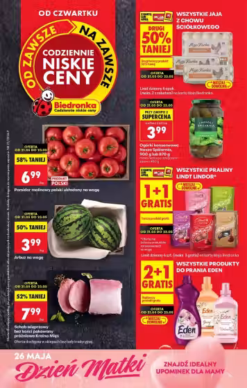 Brochure cover: Biedronka promotions leaflet (Valid from 2026-05-21 to 2026-05-27)
