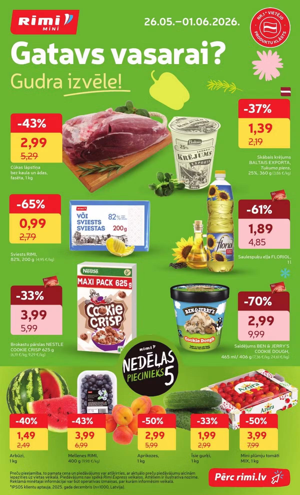 Brochure preview: Rimi Latvia promotions leaflet Nr. 2 (Valid from 2026-05-26 to 2026-06-01)