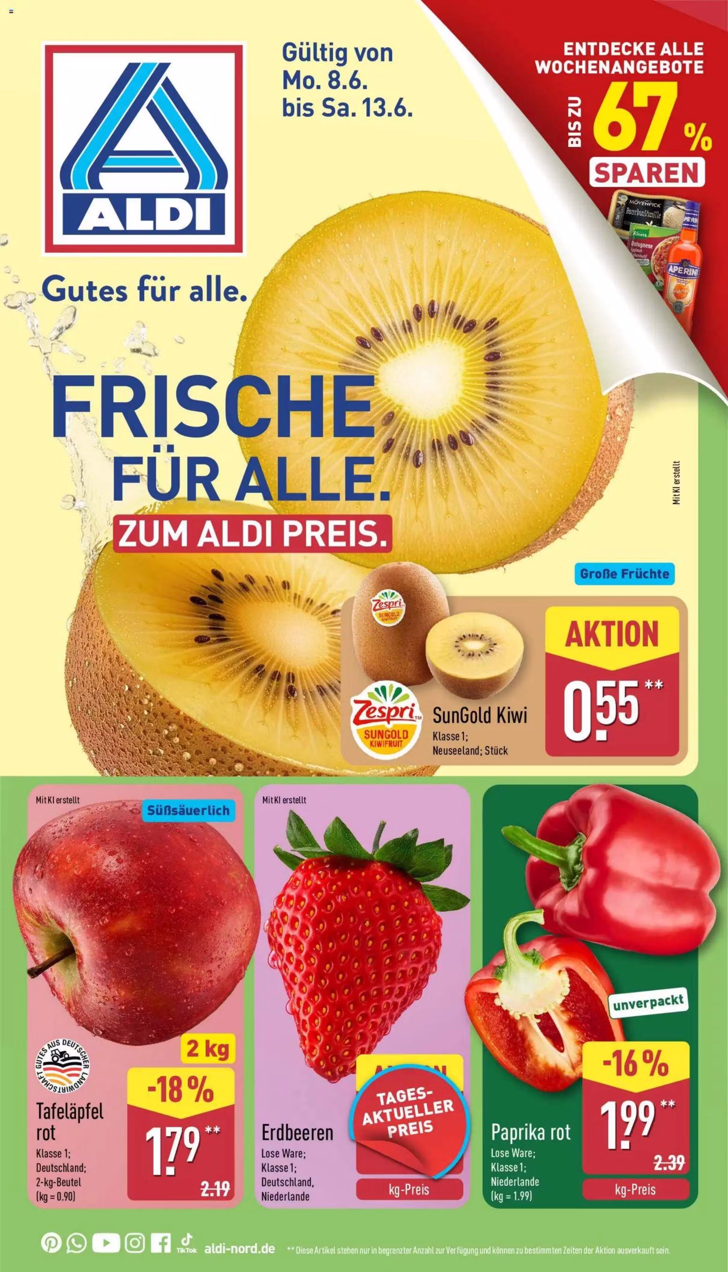 Brochure preview: Aldi Nord promotions leaflet (Valid from 2026-06-08 to 2026-06-13)