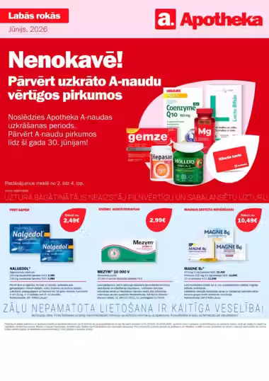 Brochure cover: Apotheka promotions leaflet (Valid from 2026-06-01 to 2026-06-30)