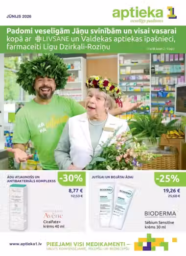 Brochure cover: Aptieka1 promotions leaflet (Valid from 2026-06-01 to 2026-06-30)