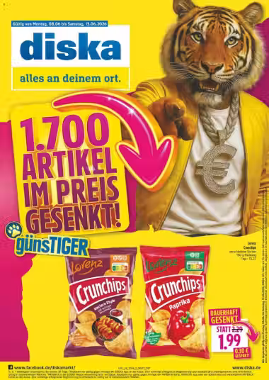 Brochure cover: Diska promotions leaflet Nr. 1 (Valid from 2026-06-08 to 2026-06-13)
