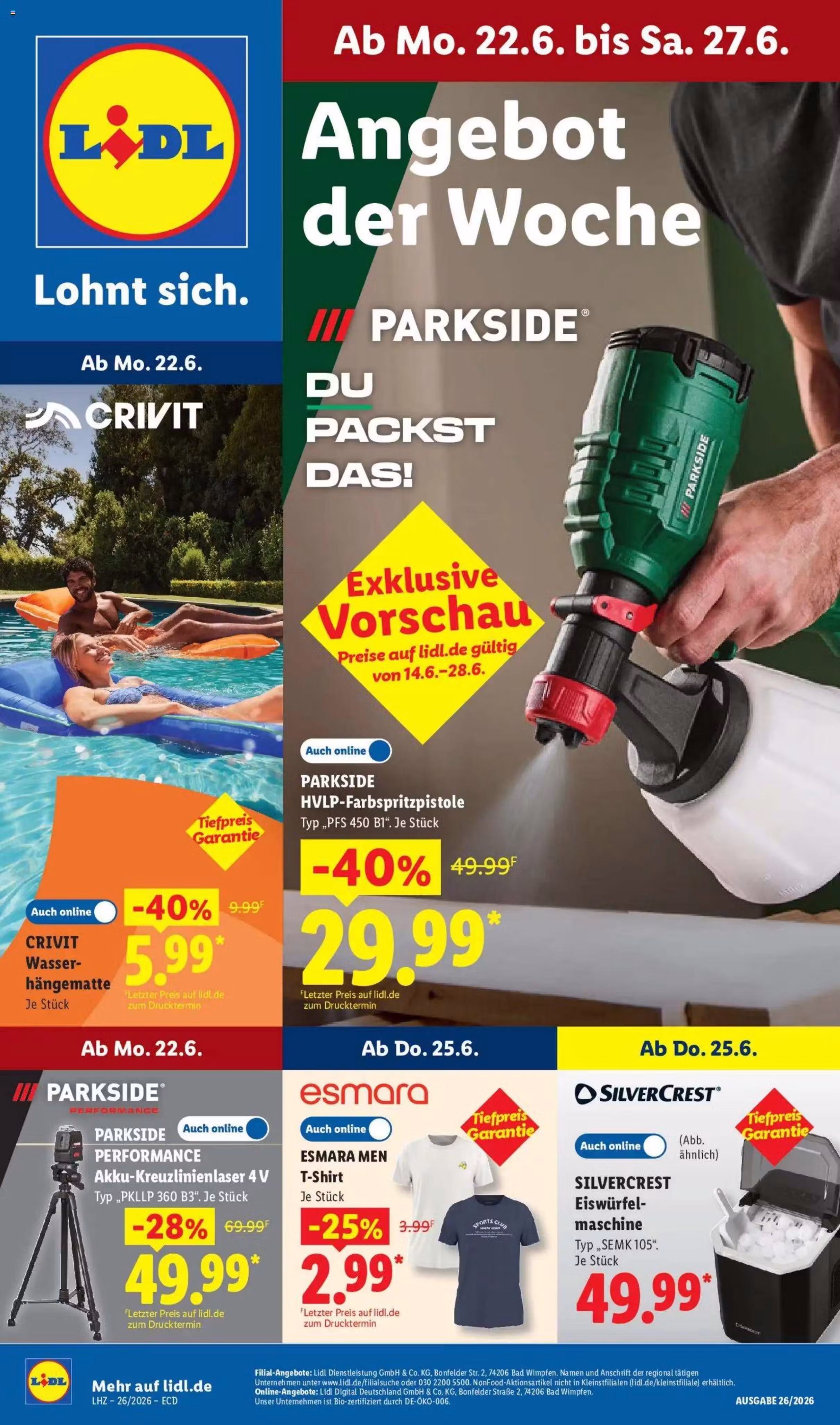 Brochure preview: Lidl promotions leaflet (Valid from 2026-06-22 to 2026-06-27)