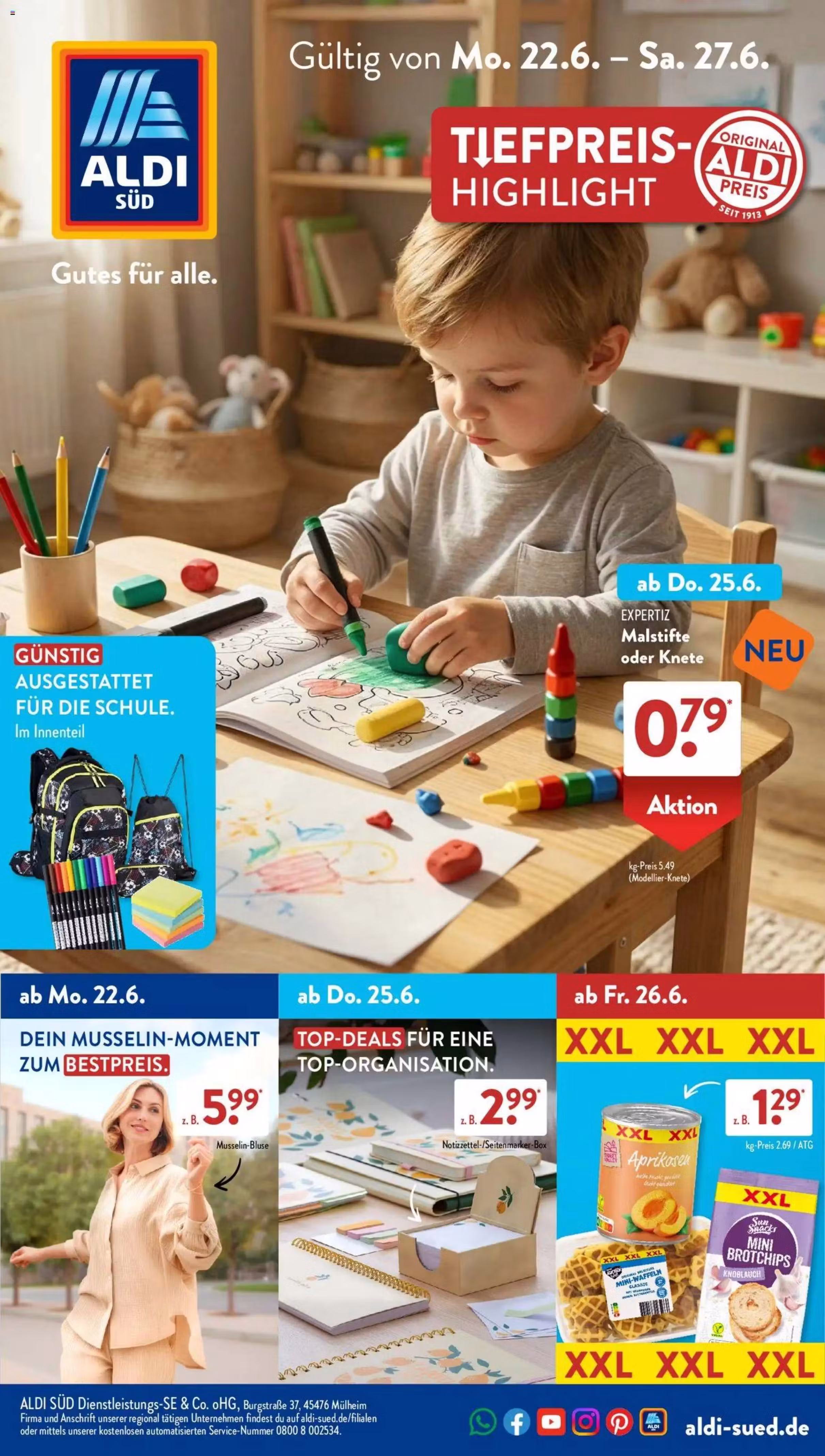 Brochure preview: Aldi Sud promotions leaflet (Valid from 2026-06-22 to 2026-06-27)