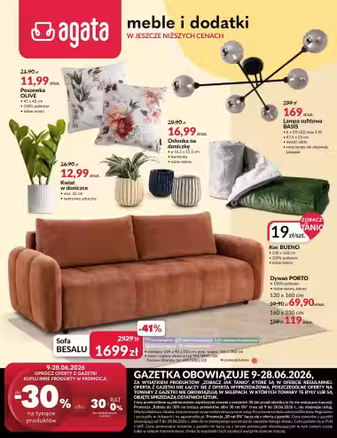 Brochure preview: Agata Meble promotions leaflet (Valid from 2026-06-09 to 2026-06-28)