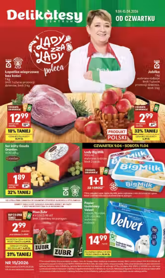 Brochure cover: Delikatesy Centrum promotions leaflet (Valid from 2026-04-04 to 2026-04-16)
