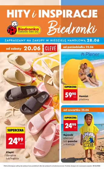 Brochure cover: Biedronka promotions leaflet (Valid from 2026-06-20 to 2026-07-08)