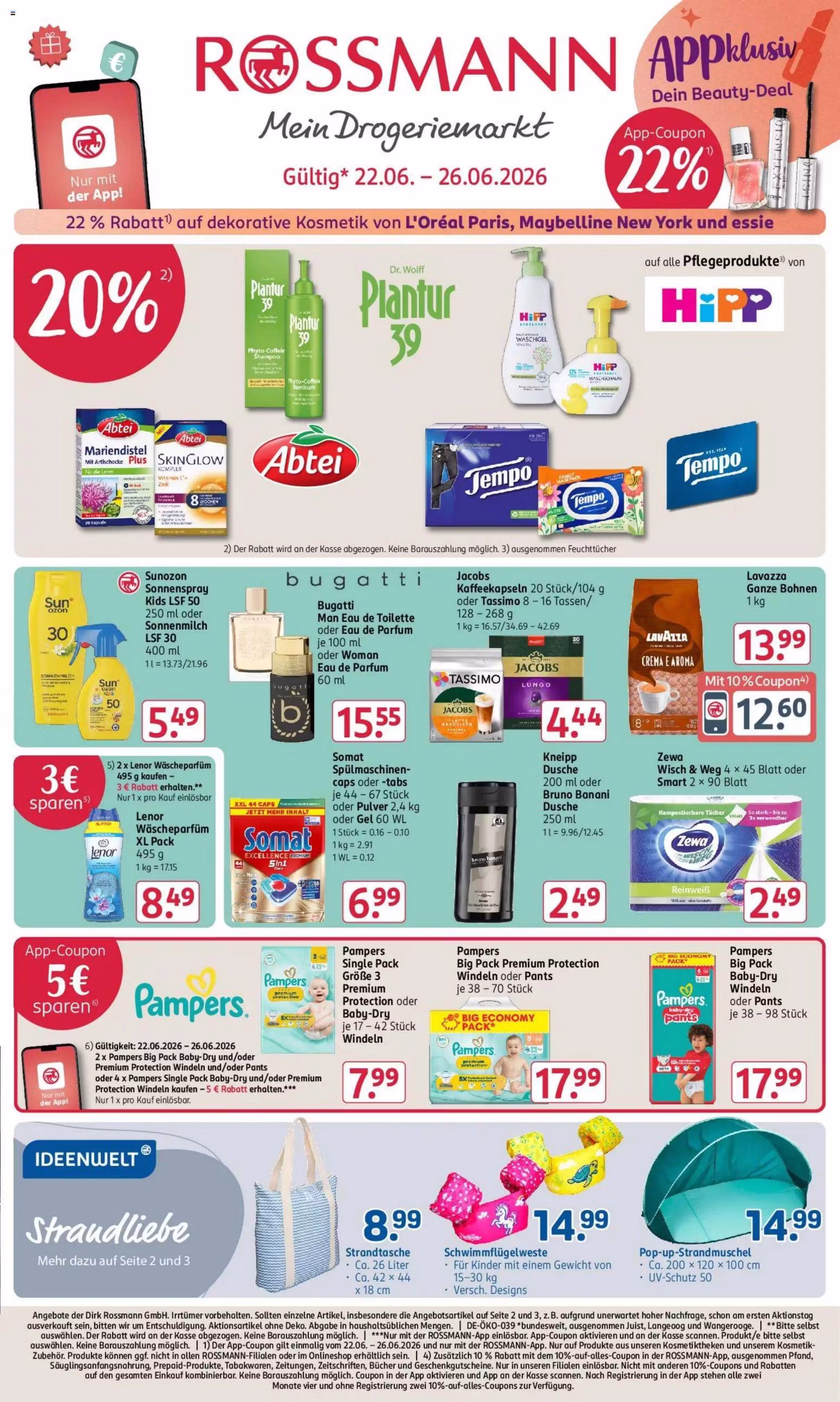 Brochure preview: Rossmann promotions leaflet (Valid from 2026-06-22 to 2026-06-26)