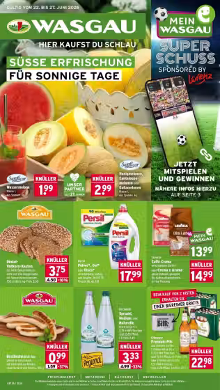 Prospekt-Titelbild: Wasgau Angebotsprospekt (Gültig von 2026-06-22 bis 2026-06-27)