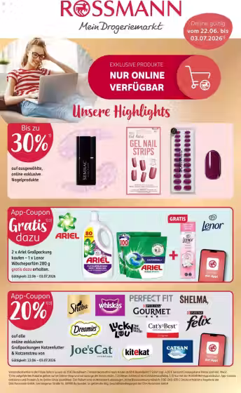 Brochure cover: Rossmann promotions leaflet (Valid from 2026-06-22 to 2026-07-03)