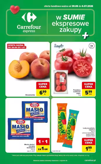 Leidinio virselis: Carrefour akcijų leidinys Nr. 1 (Galioja nuo 2026-06-30 iki 2026-07-06)