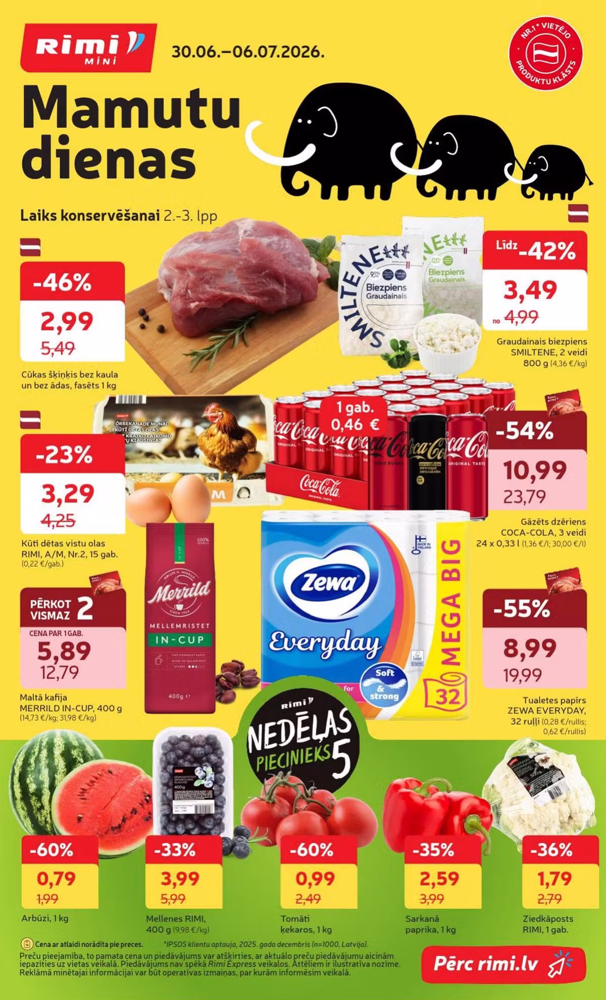 Leidinio perziura: Rimi Latvia akcijų leidinys Nr. 2 (Galioja nuo 2026-06-30 iki 2026-07-06)