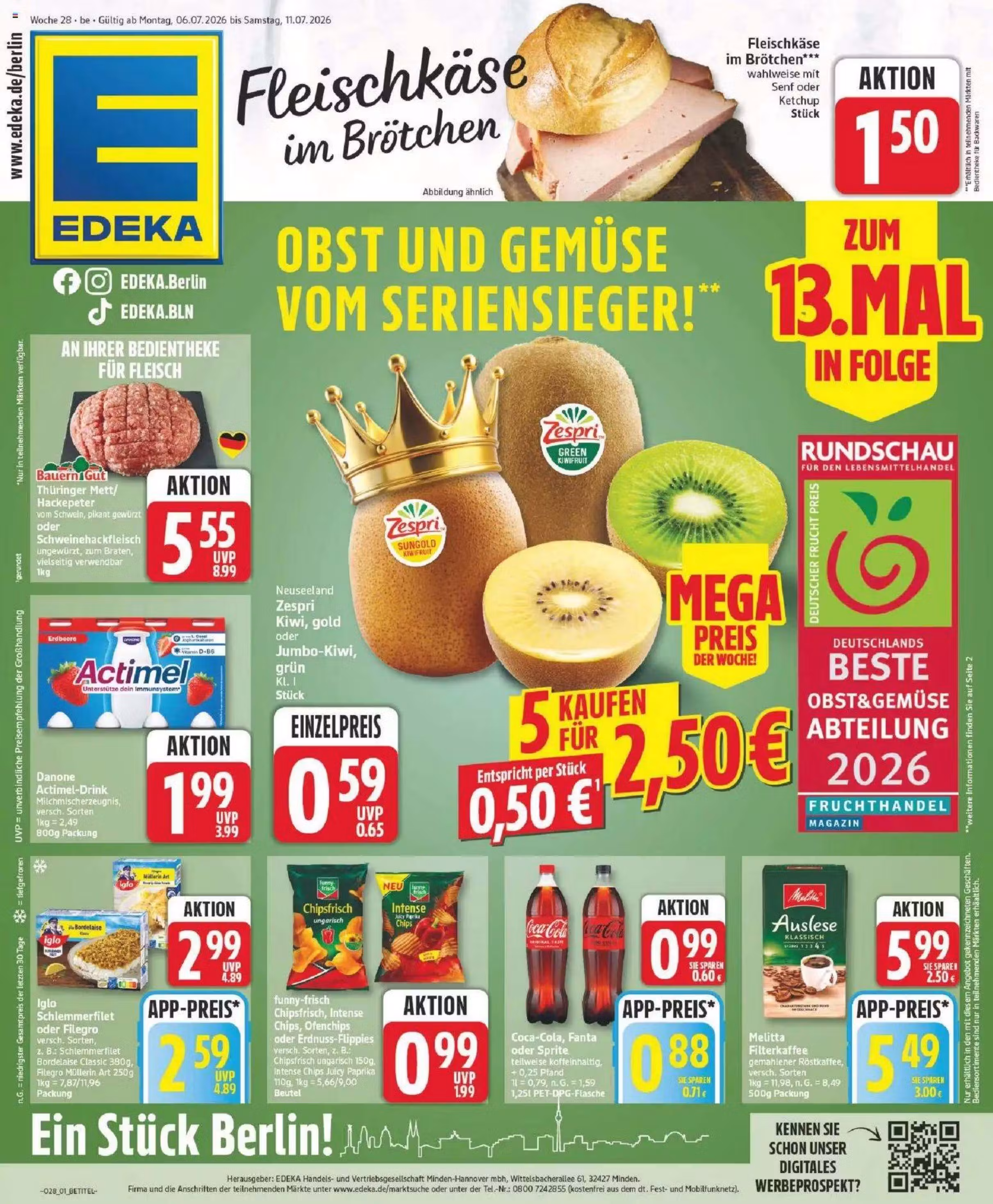 Leidinio perziura: Edeka Zurheide akcijų leidinys Nr. 5 (Galioja nuo 2026-07-06 iki 2026-07-11)