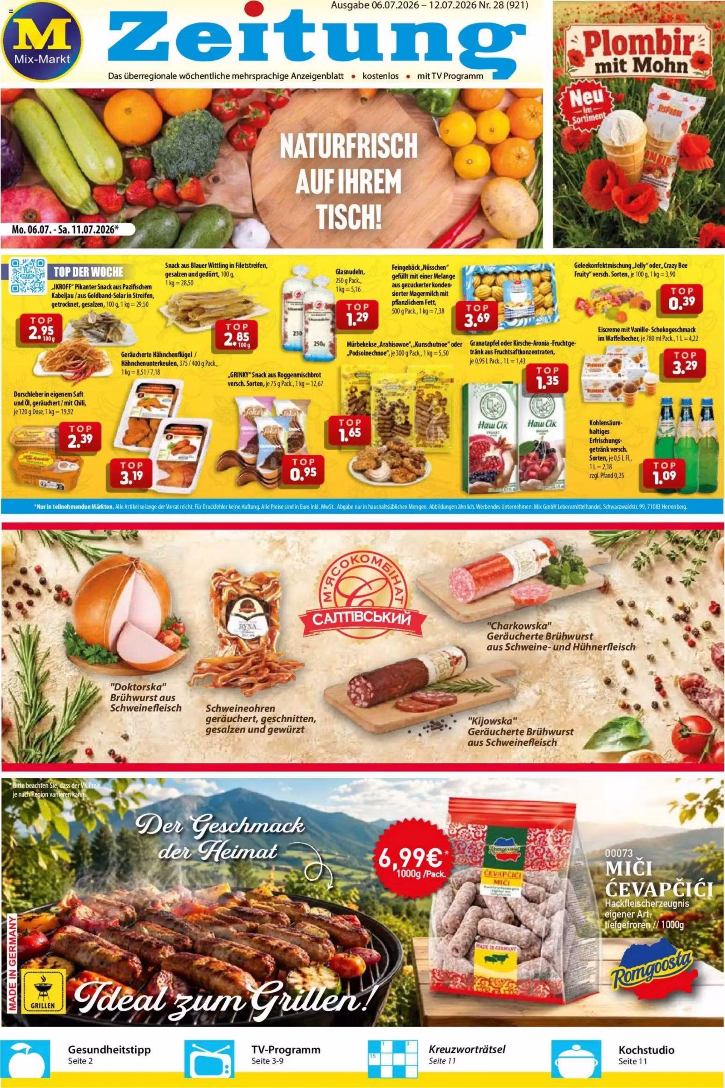 Leidinio perziura: Mix Markt Fleisch akcijų leidinys (Galioja nuo 2026-07-06 iki 2026-07-12)
