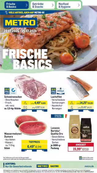 Brochure cover: Metro promotions leaflet (Valid from 2026-07-20 to 2026-07-25)