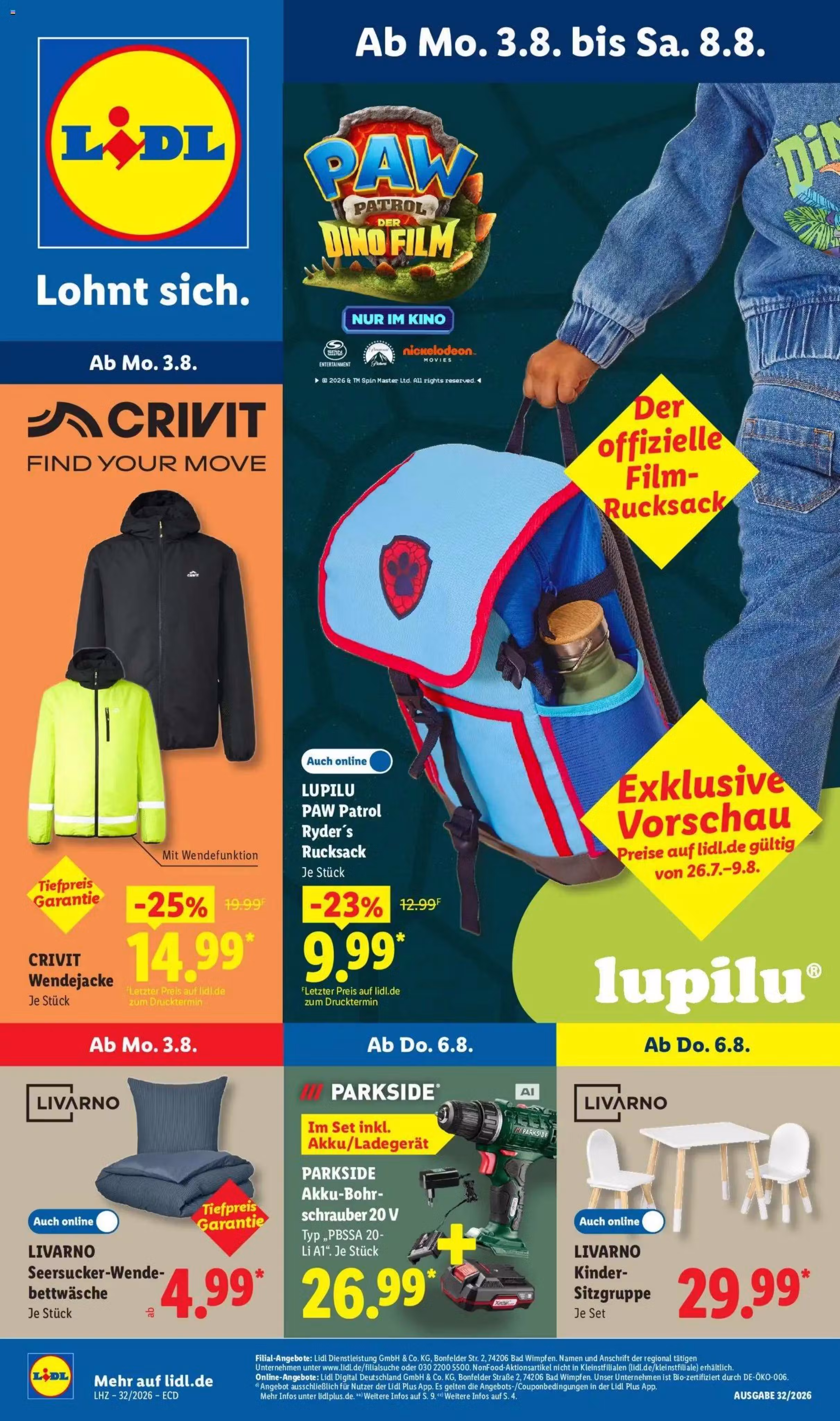 Leidinio perziura: Lidl akcijų leidinys (Galioja nuo 2026-08-03 iki 2026-08-08)