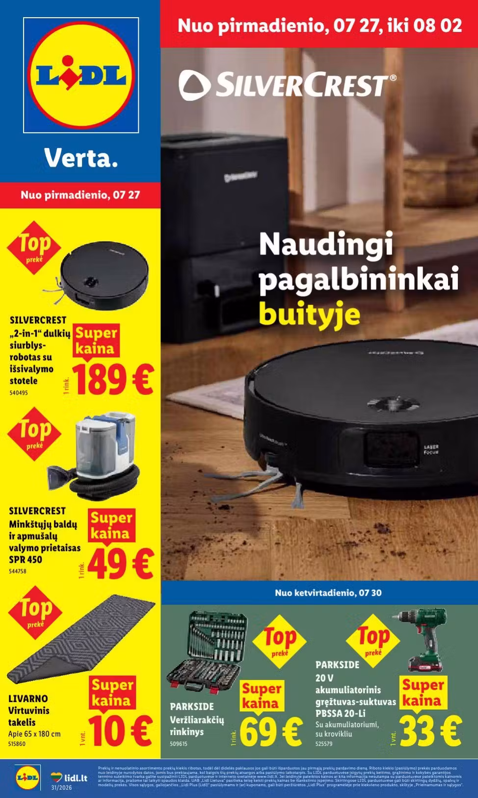 Leidinio perziura: Lidl ne maisto prekių akcijų leidinys Nr. 2 (Galioja nuo 2026-07-27 iki 2026-08-02)