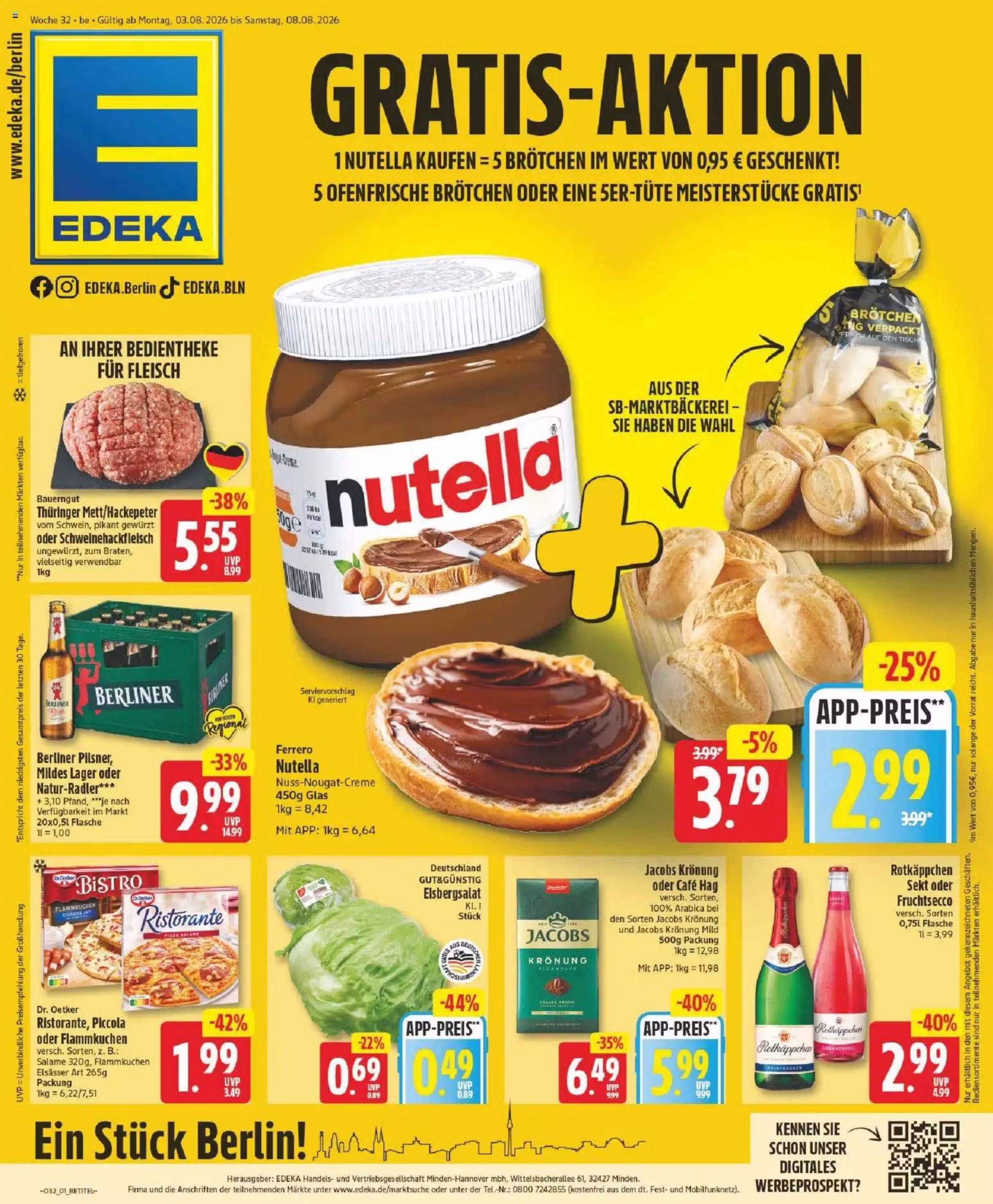 Brochure preview: Edeka Zurheide promotions leaflet (Valid from 2026-08-03 to 2026-08-08)