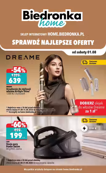 Brochure cover: Biedronka promotions leaflet (Valid from 2026-08-01 to 2026-08-31)
