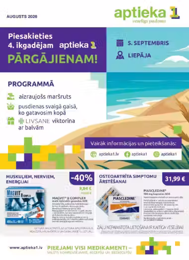 Kataloogi kaas: Aptieka1 sooduspakkumiste voldik (Kehtib alates 2026-08-01 kuni 2026-08-31)