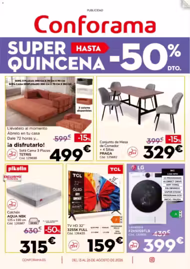 Kataloogi kaas: Conforama sooduspakkumiste voldik (Kehtib alates 2026-08-13 kuni 2026-08-26)