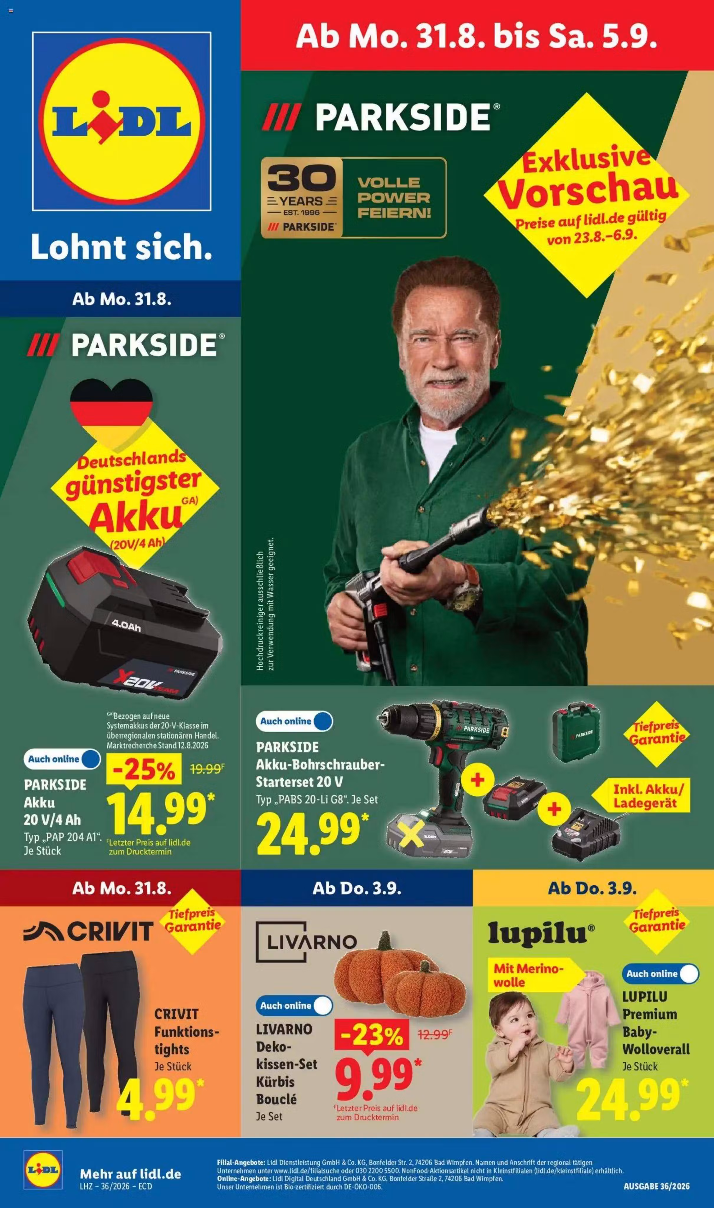 Bukleta prieksskatijums: Lidl akciju buklets Nr. 1 (Derīgs no 2026-08-31 līdz 2026-09-05)