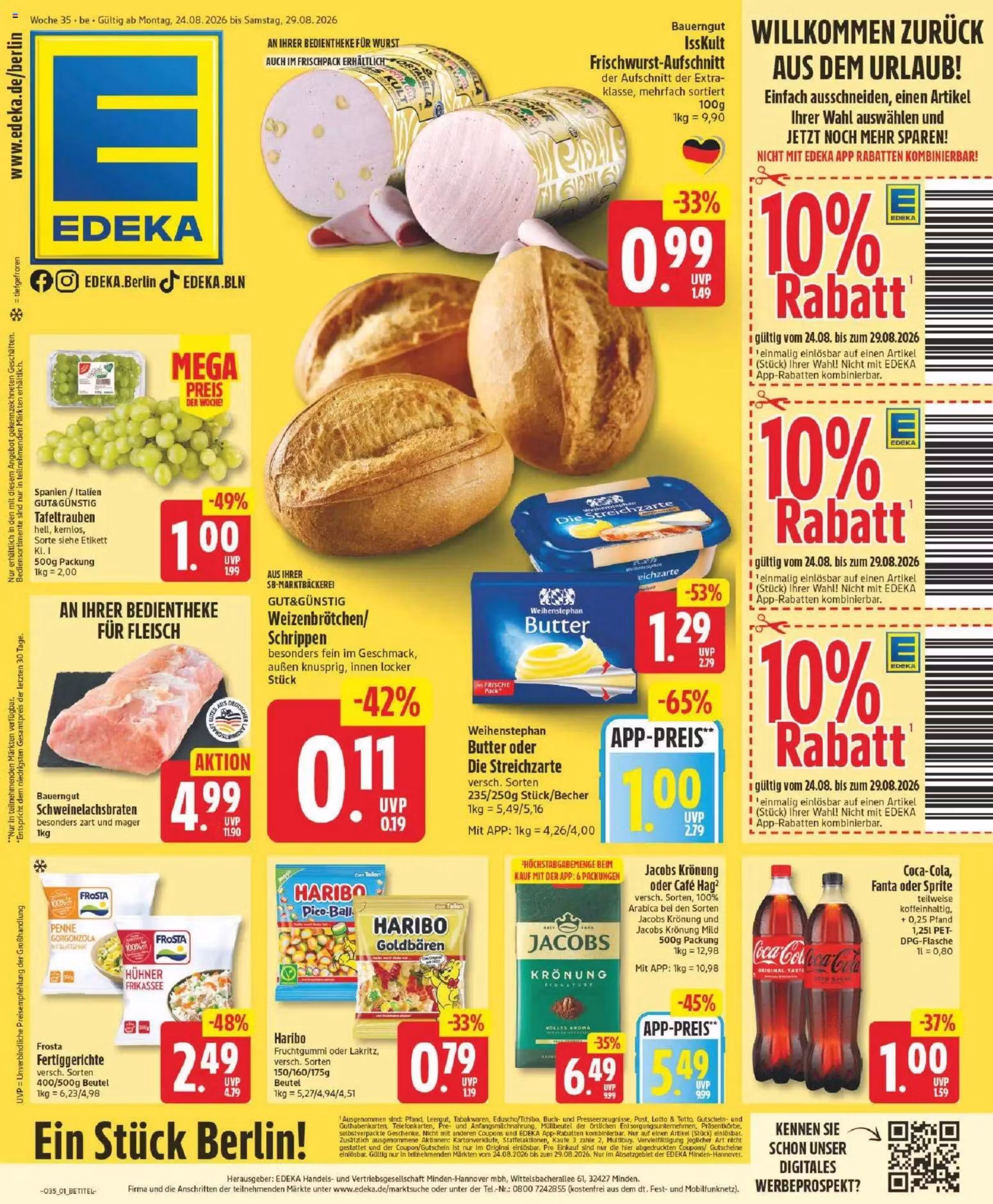 Kataloogi eelvaade: Edeka Zurheide sooduspakkumiste voldik Nr. 2 (Kehtib alates 2026-08-24 kuni 2026-08-29)