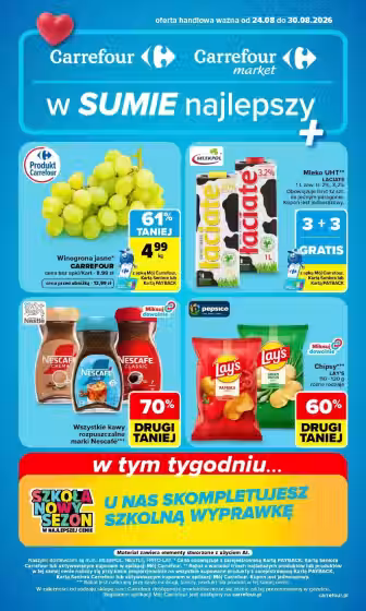 Brochure cover: Carrefour promotions leaflet Nr. 1 (Valid from 2026-08-24 to 2026-08-30)