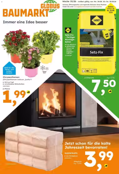 Kataloogi kaas: Globus Baumarkt sooduspakkumiste voldik Nr. 6 (Kehtib alates 2026-08-24 kuni 2026-08-29)