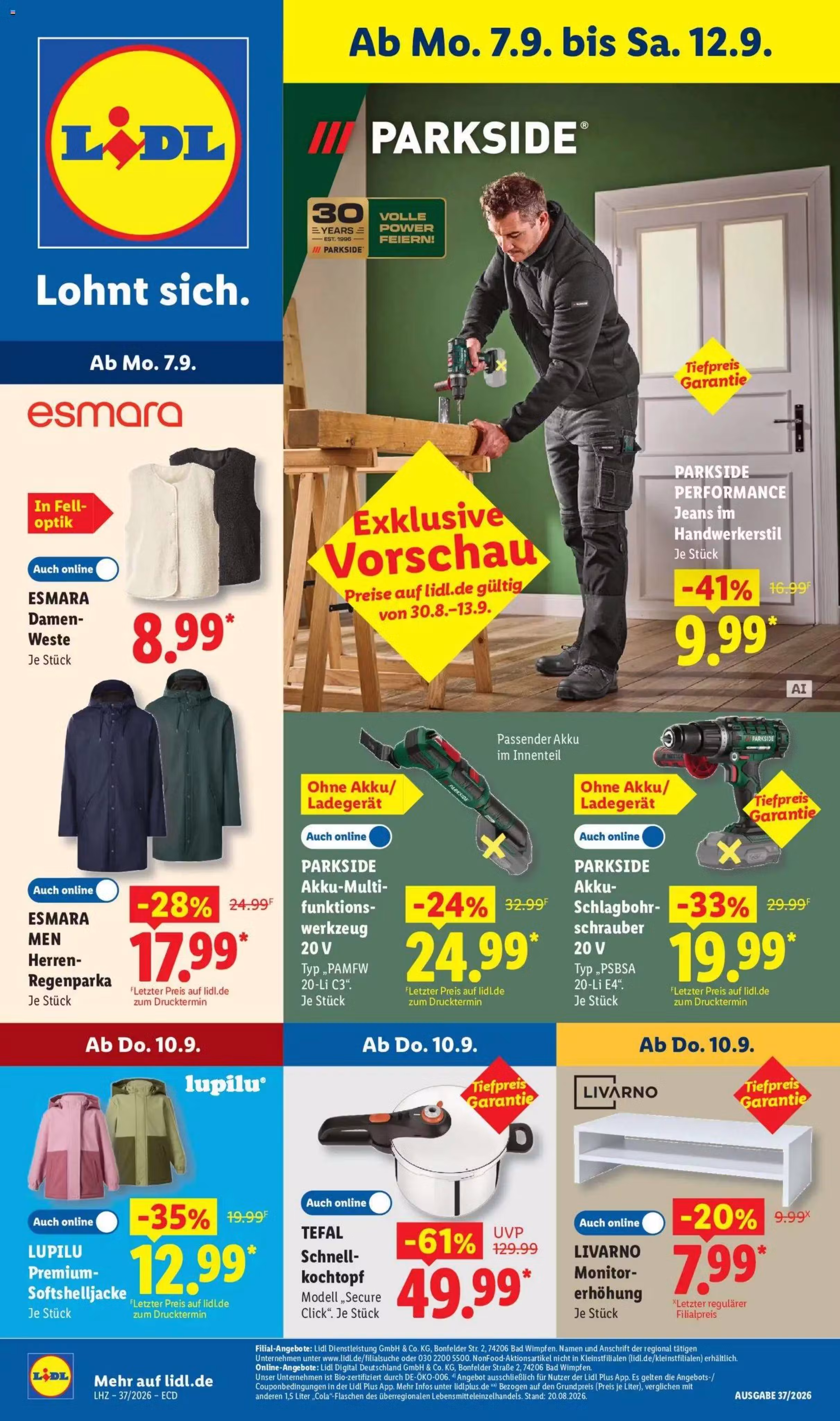 Prospekt-Vorschau: Lidl Angebotsprospekt (Gültig von 2026-09-07 bis 2026-09-12)