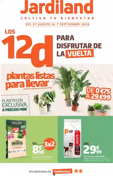Brochure cover: Jardiland promotions leaflet (Valid from 2026-08-27 to 2026-09-07)