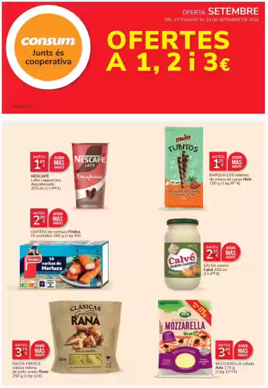 Brochure cover: Consum promotions leaflet (Valid from 2026-08-27 to 2026-09-23)