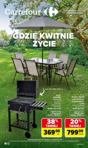 Brochure cover: Carrefour promotions leaflet (Valid from 2026-04-07 to 2026-05-02)