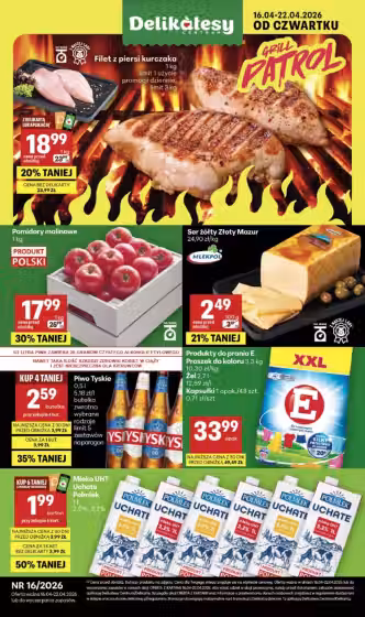 Brochure cover: Delikatesy Centrum promotions leaflet (Valid from 2026-04-16 to 2026-04-22)