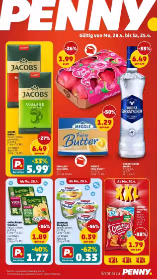 Brochure cover: Penny promotions leaflet (Valid from 2026-04-20 to 2026-04-25)