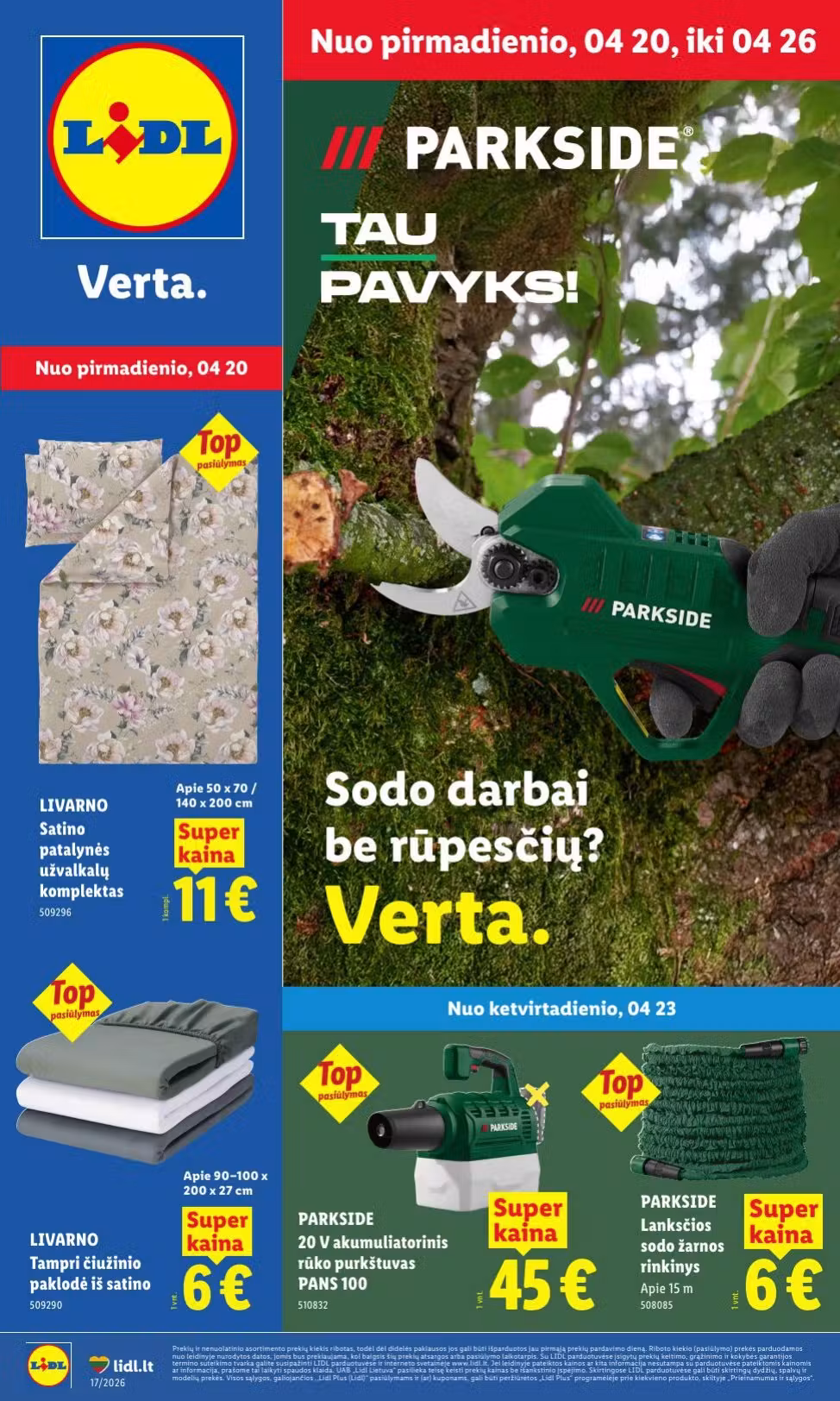 Bukleta prieksskatijums: Lidl nepārtikas preču akciju buklets (Derīgs no 2026-04-20 līdz 2026-04-26)