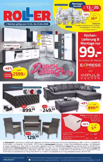 Brochure cover: Roller promotions leaflet (Valid from 2026-04-12 to 2026-04-25)