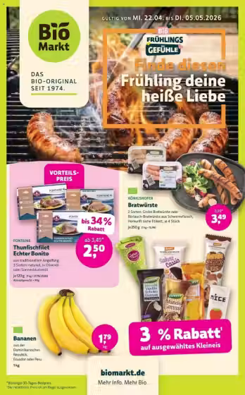 Brochure cover: Biomarkt Denns promotions leaflet (Valid from 2026-04-22 to 2026-05-05)