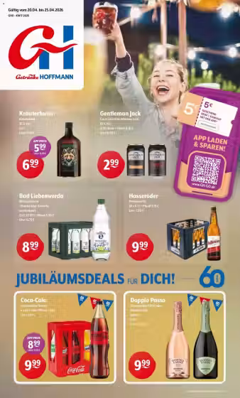 Brochure cover: Getraenke Hoffmann promotions leaflet (Valid from 2026-04-20 to 2026-04-25)