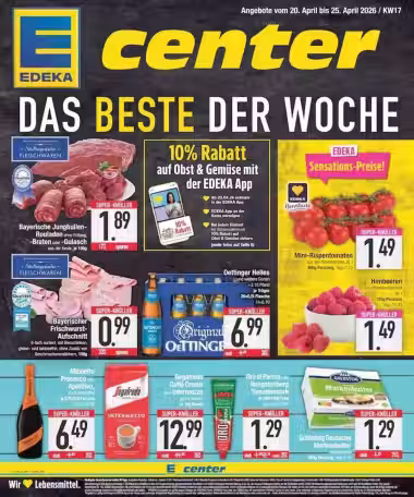 Brochure cover: E Center promotions leaflet (Valid from 2026-04-20 to 2026-04-25)