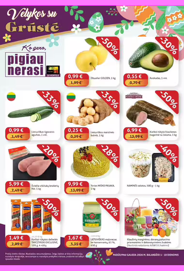 Grūstė akcijų leidinys (Galioja nuo 04-05 iki 04-15)