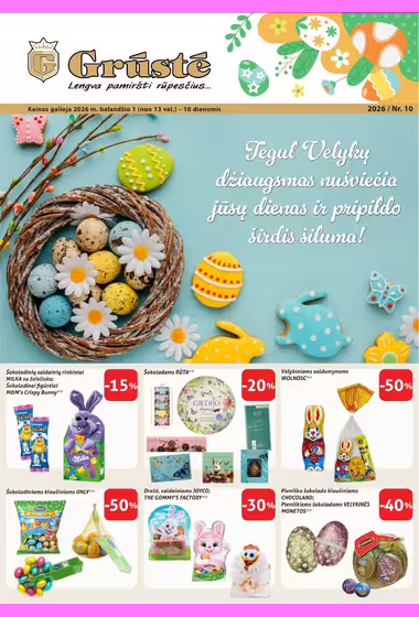 Grūstė akcijų leidinys (Galioja nuo 04-05 iki 04-15)