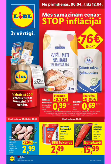 Lidl Latvia maisto prekių akcijų leidinys (Galioja nuo 04-04 iki 04-12)
