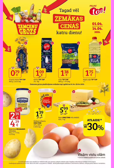 TOP Latvia akcijų leidinys (Galioja nuo 04-05 iki 04-15)